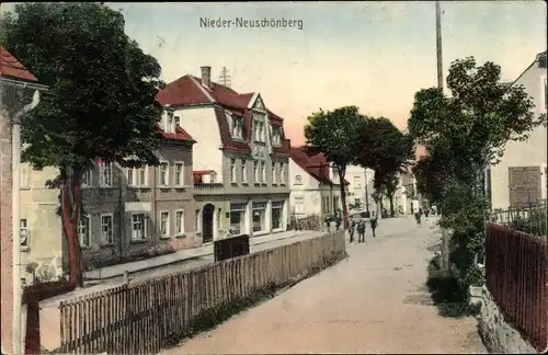 Ak Niederneuschönberg Olbernhau im Erzgebirge, Teilansicht der Ortschaft