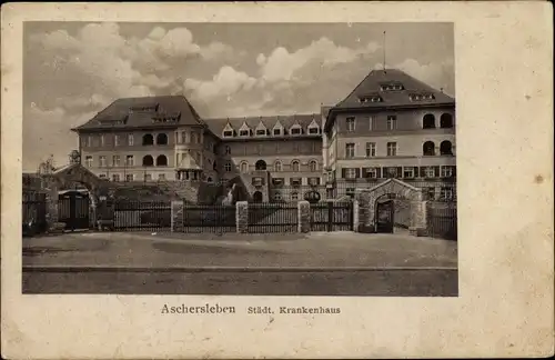 Ak Aschersleben im Salzlandkreis, Städt. Krankenhaus