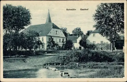 Ak Schmölln in Thüringen, Gasthof, Dorfansicht, Kirchturm