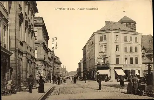 Ak Bayreuth in Oberfranken, Maximilianstraße, Geschäft
