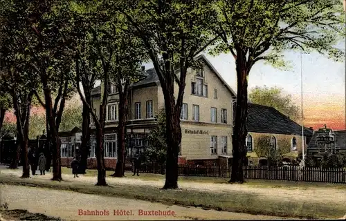 Ak Buxtehude in Niedersachsen, Bahnhofshotel