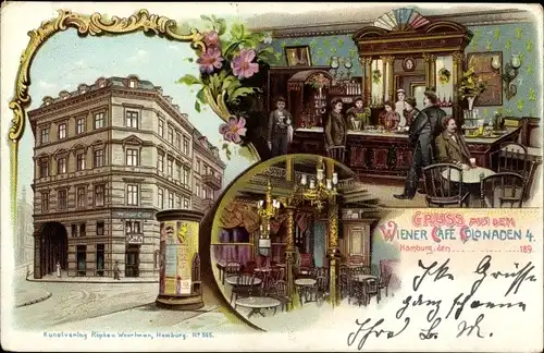 Litho Hamburg, Wiener Cafe Colonaden 4