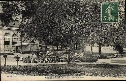 Ak Contrexéville Vosges, Un Coin du Parc