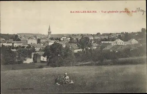 Ak Bains les Bains Vosges, Vue generale prise du Sud