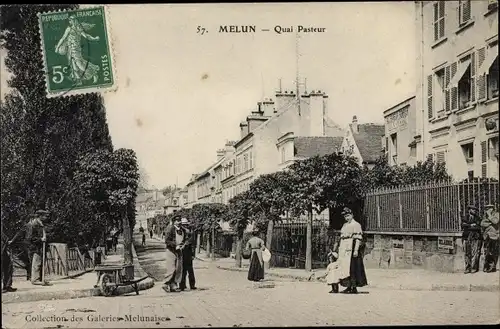Ak Melun Seine et Marne, Quai Pasteur