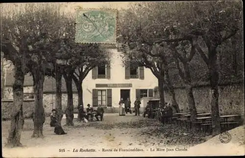 Ak La Rochette Seine et Marne, Route de Fontainebleau, Le Mere Jean Claude