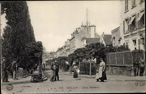 Ak Melun Seine et Marne, Quai Pasteur