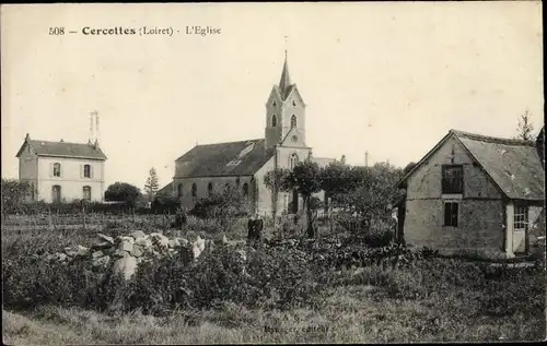 Ak Cercottes Loiret, L'Eglise