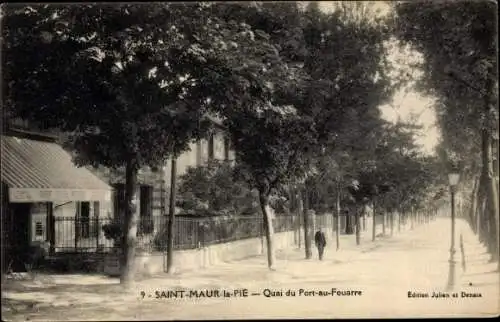 Ak Saint Maur des Fossés Val de Marne, Quai du Port au Fouarre