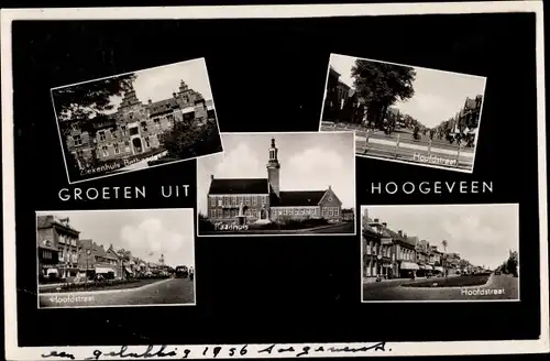 Ak Hoogeveen Drenthe Niederlande, Ziekenhuis Bethesda, Hoofdstraat, Raadhuis