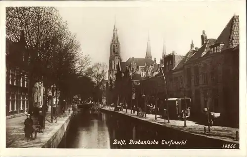 Ak Delft Südholland Niederlande, Brabantsche Turfmarkt
