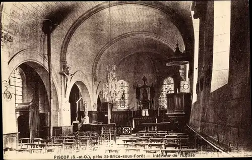 Ak Piscop Val d Oise, Interieur de l'Eglise