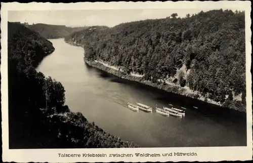 Ak Mittweida in Sachsen, Talsperre Kriebstein