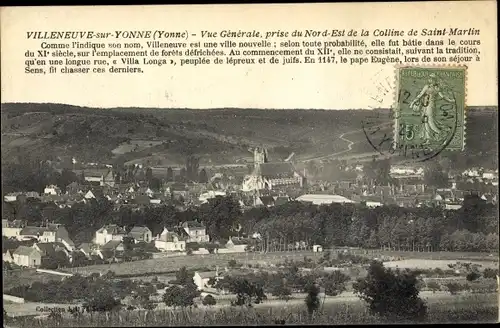 Ak Villeneuve sur Yonne, Vue Générale