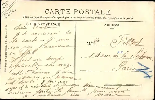 Ak Saint André de l'Eure Eure, Rue de Mousseaux, Homme à bicyclette