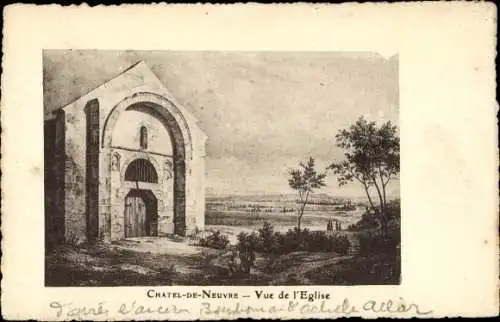 Ak Künstler, Chatel de Neuvre, Vue de l´Église