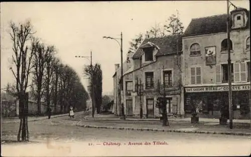 Ak Châtenay Malabry Hauts de Seine, Avenue des Tilleuls, Cafe Gascard Biere