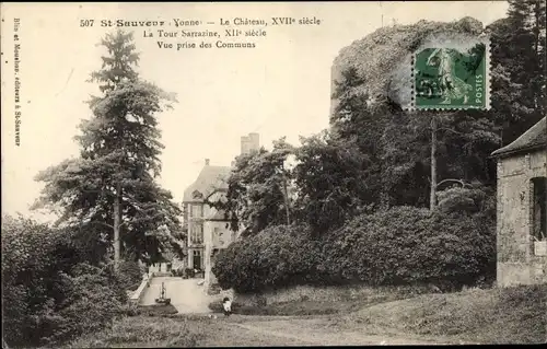 Ak Saint Sauveur en Puisaye Yonne, Le Chateau, La Tour Sarrazine
