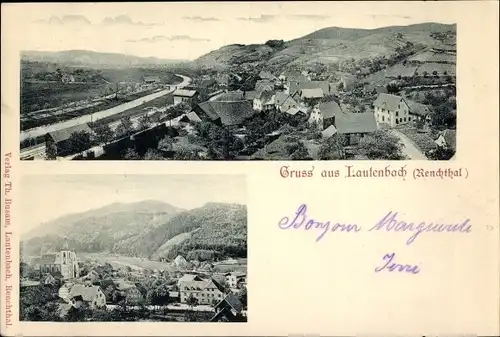 Ak Lautenbach im Renchtal Schwarzwald, Totalansicht der Ortschaft