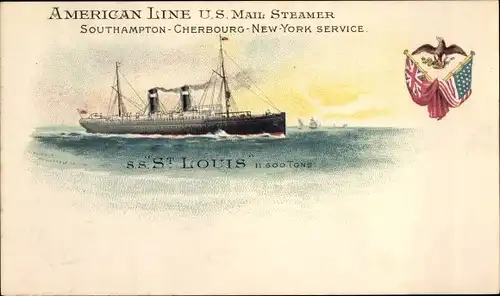Ak American Line, US Mail Steamer, SS St. Louis, Dampfer