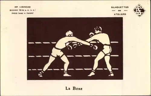 Halt gegen das Licht Ak La Boxe, Boxen, Boxkampf, Boxkämpfer im Ring