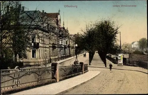 Ak Offenburg in Baden Schwarzwald, Untere Wilhelmstraße