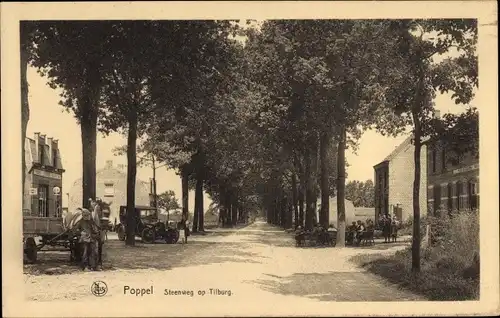 Ak Poppel Ravels Flandern Antwerpen, Steenweg op Tilburg