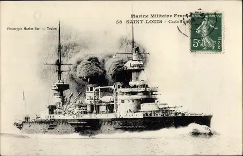 Ak Französisches Kriegsschiff, Saint Louis, Cuirasse d'Escadre