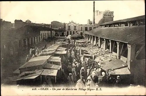 Ak Oran Algerien, Un jour de Marche au Village Negre