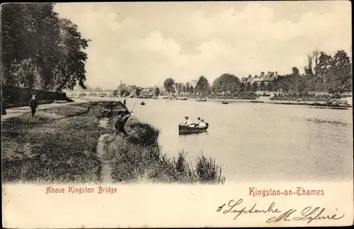 Ak Kingston London England, Above Kingston Bridge