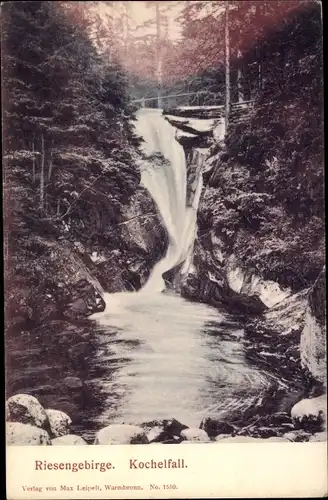 Ak Piechowice Kiesewald Riesengebirge Schlesien, Kochelfall, Wasserfall