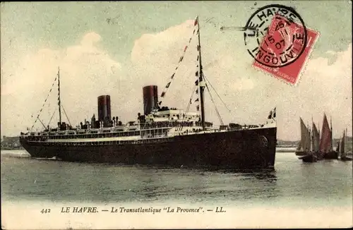 Ak Le Havre, Paquebot Provence, Dampfschiff, CGT, French Line