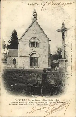 Ak Saint-Anthème Puy-de-Dôme, Chapelle de St-Just