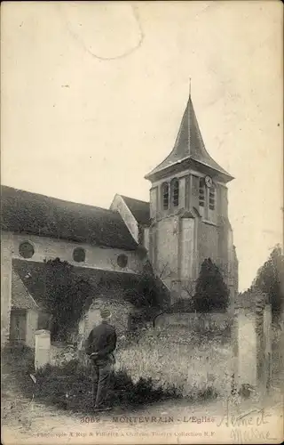 Ak Montévrain Seine et Marne, L'Eglise