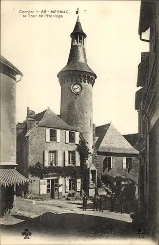 Ak Meymac Correze, la Tour de l'Horloge