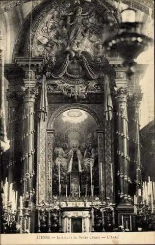Ak Liesse Aisne, Interieur de Notre Dame, L'Autel