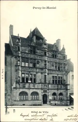 Ak Paray le Monial Saône et Loire, Hotel de Ville