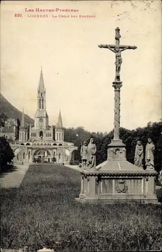 Ak Lourdes Hautes Pyrénées, La Croix des Bretons