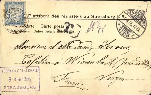 Ak Strasbourg Straßburg Elsass Bas Rhin, Bild des Uhrmachers Schwilgue, astronom. Uhr am Münster