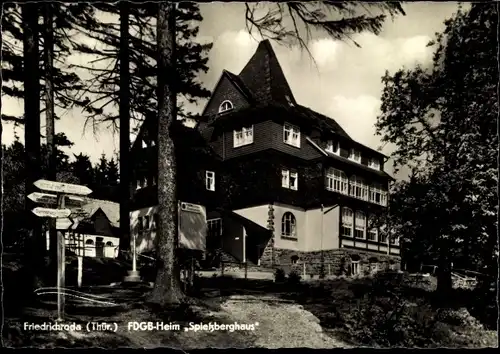 Ak Friedrichroda im Thüringer Wald, FDGB-Heim Spießberghaus, Außenansicht