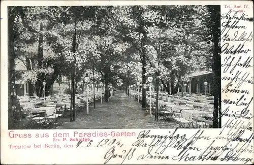 Ak Berlin Treptow, Paradies-Garten