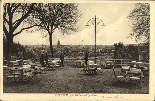 Ak Hildesheim in Niedersachsen, Restaurant Berghölzchen, Stadtansicht vom Restaurant gesehen