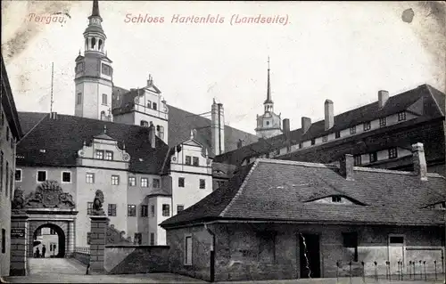 Ak Torgau an der Elbe, Schloss Hartenfels (Landseite)