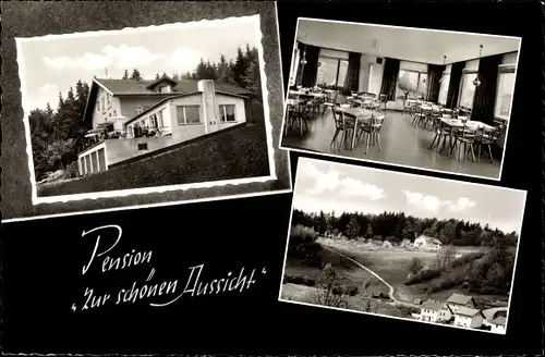 Ak Schlag Grafenau im Bayerischen Wald, Pension Zur schönen Aussicht