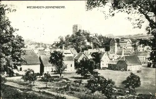 Ak Sonnenberg Wiesbaden in Hessen, Ortsansicht, Burg