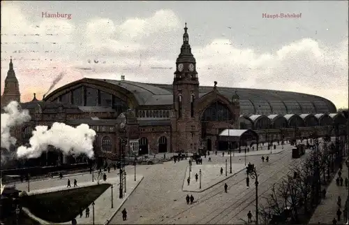 Ak Hamburg Mitte Sankt Georg, Hauptbahnhof, Außenansicht