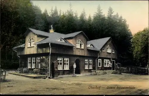 Ak Oberhof im Thüringer Wald, Untere Schweizerhütte, Außenansicht