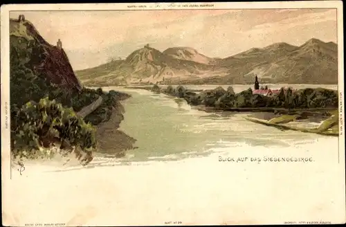 Künstler Ak Biese, C., Königswinter am Rhein, Blick auf das Siebengebirge