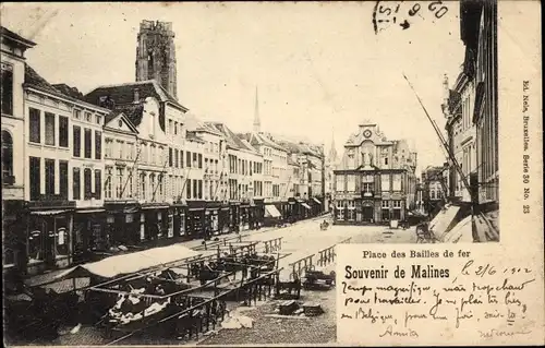 Ak Mechelen Mecheln Malines Flandern Antwerpen, Place des Bailles de fer