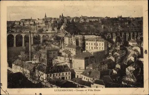 Ak Luxemburg Luxembourg, Clausen et Ville Haute, Viadukt